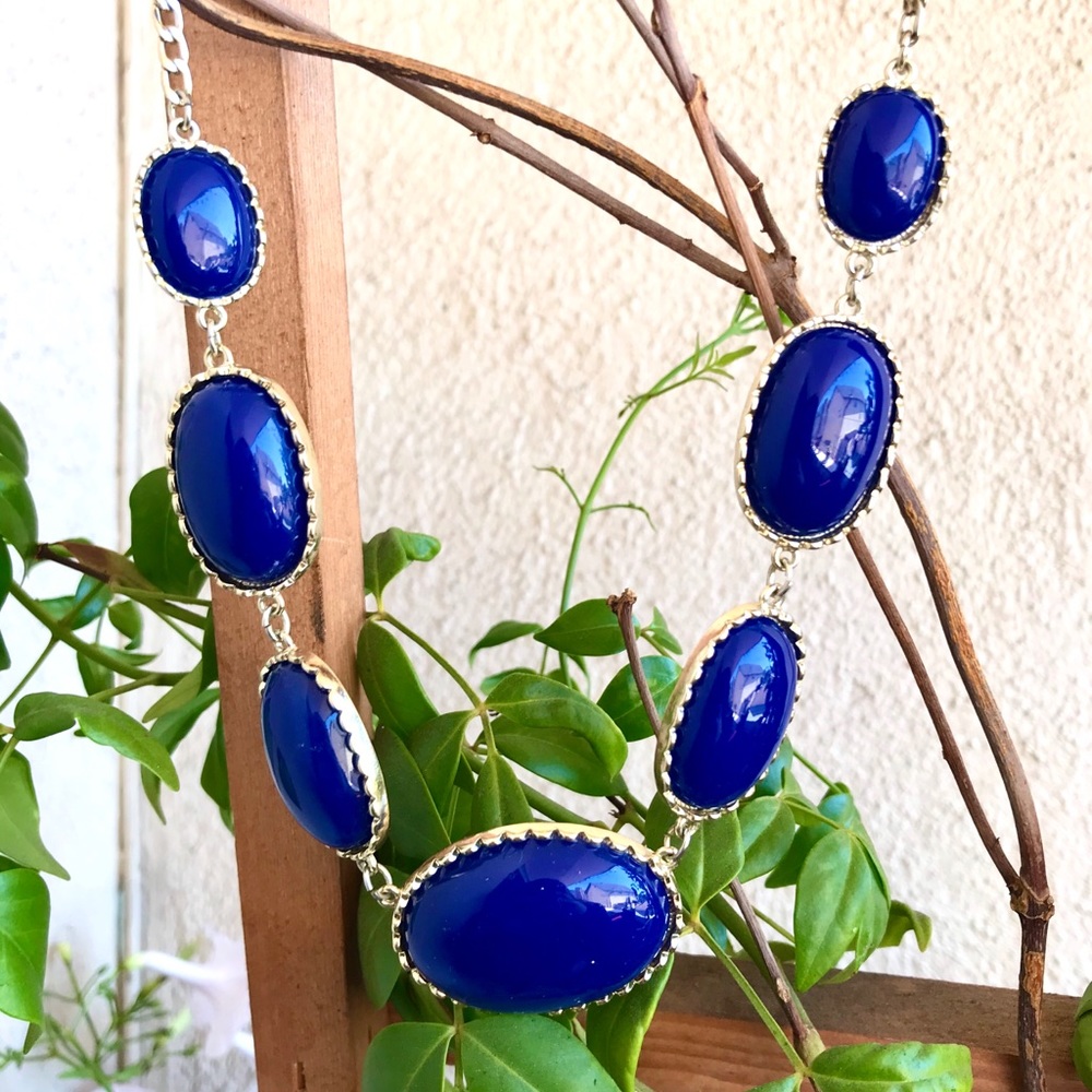 Blue Statement Necklace - image 1
